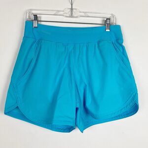 LANDS' END Turquoise Blue Woven Swim Shorts 5" Inseam - Size 6